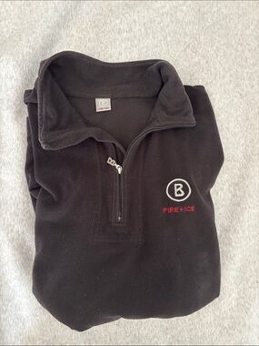 Bogner Fire + Ice Black 1/4 Zip Pullover Fleece Sweater